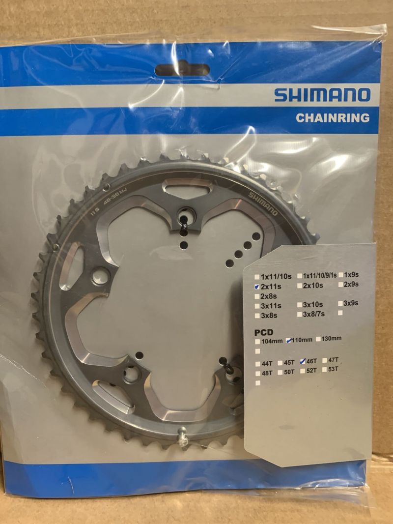 Shimano FC-RS500 10/11 46T 110 BCD 5 Bolt Silver Chainring