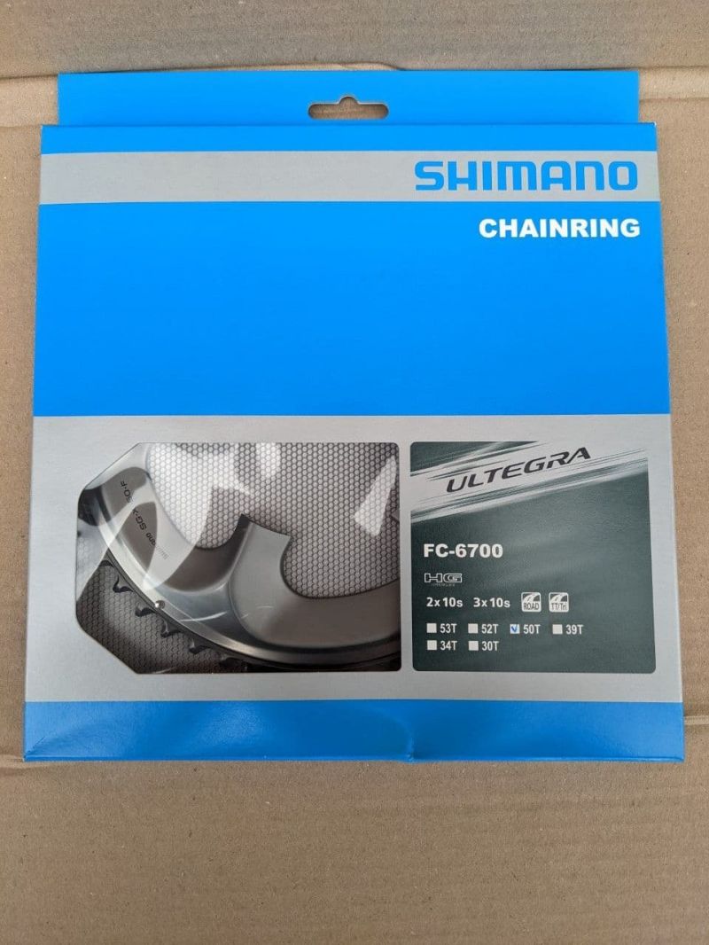 Shimano Ultegra FC-6750 50t 110 BCD 5 Bolt Silver Outer Chainring